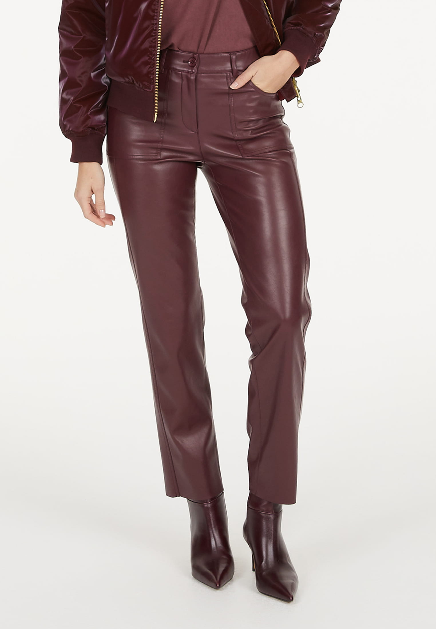 MARC AUREL Hose in Leder-Optik