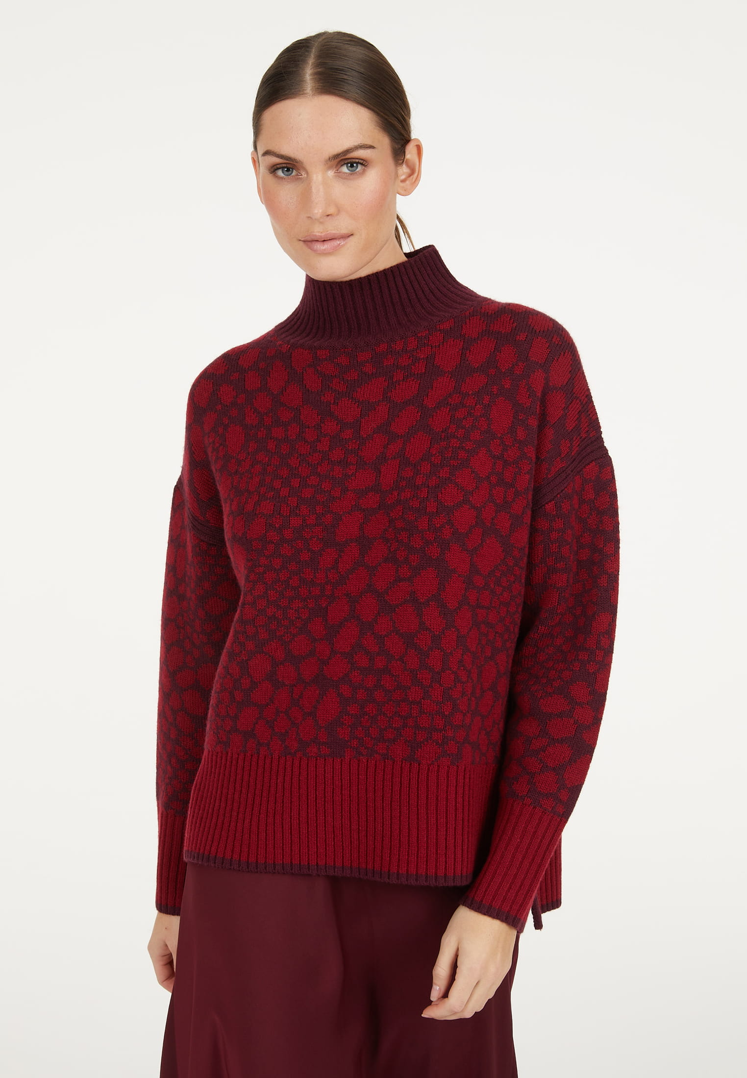 MARC AUREL Pullover mit zweifarbigem Jacquard