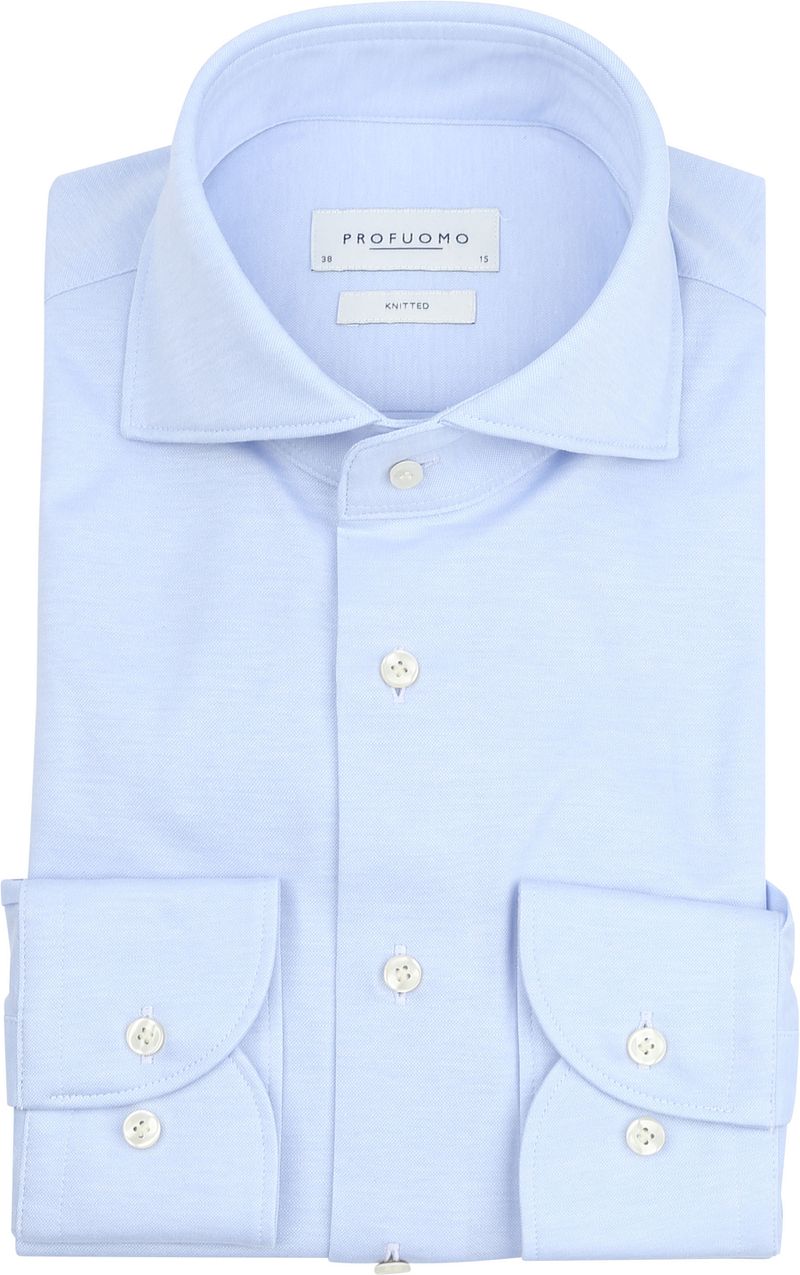 Profuomo Knitted Overhemd Lichtblauw