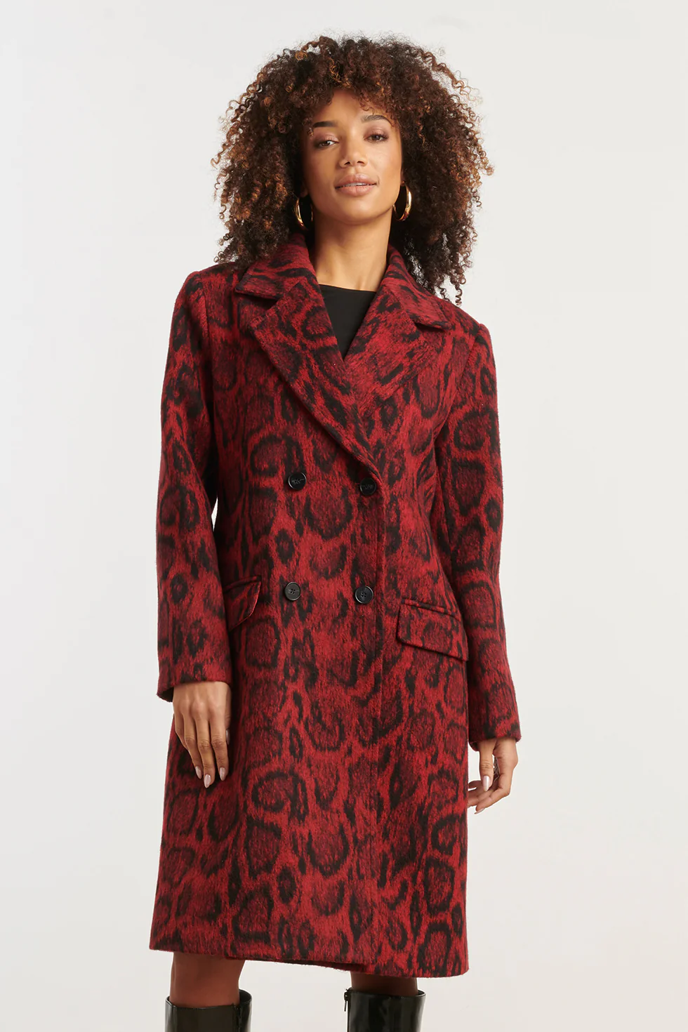 Smashed Lemon Dierenprint jas in rood met zwart |