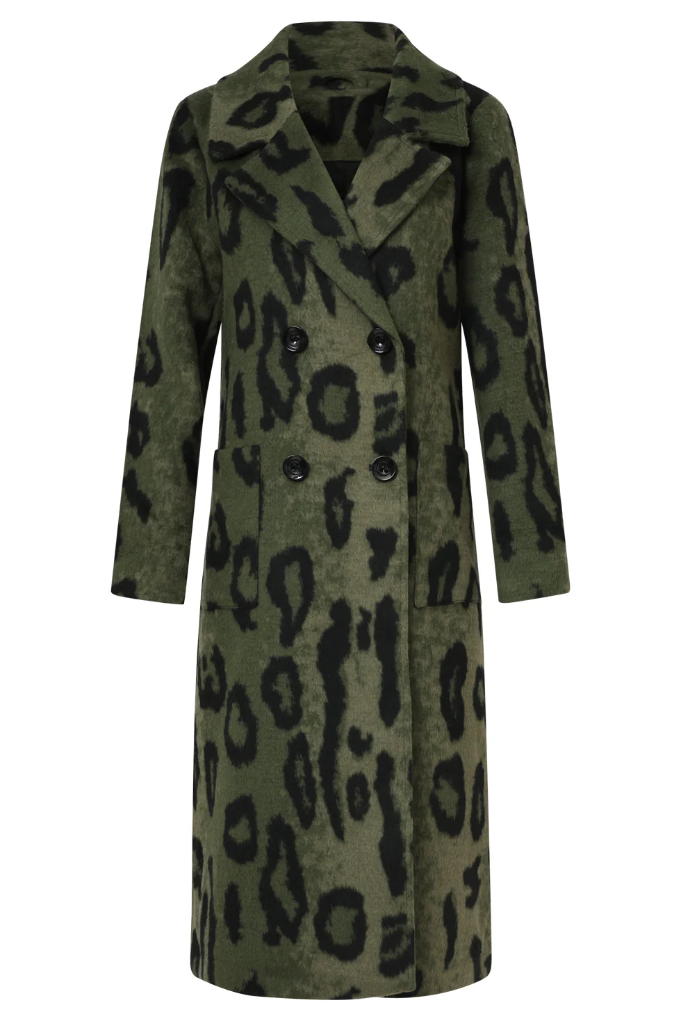 Smashed Lemon Dierenprint jas in army met zwart |