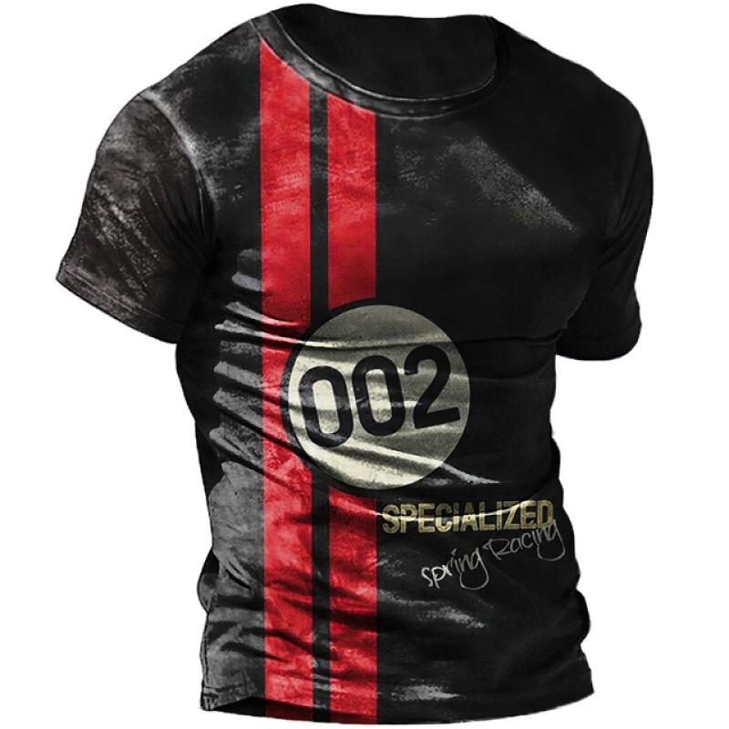 ETST 07 Mannen Vintage Motorfiets T-shirt 3d Print Casual Korte Mouw Losse Oversized T-shirts Voor Mannen Sweatshirt Heren Top Kleding camise 3XL