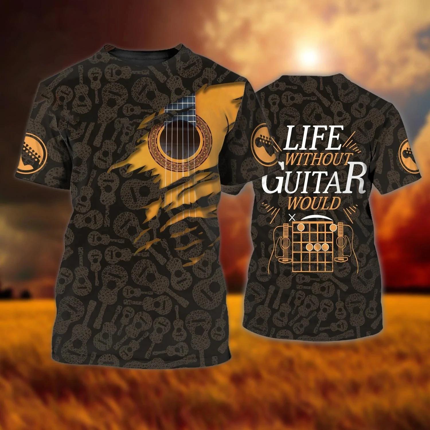 Kukebang Zomer mannen T-shirts Gitaar Grafische 3d Mode Muziek T-shirt Trui Korte Mouw O Hals Rock Hip Hop Tops oversized Kleding 2XL