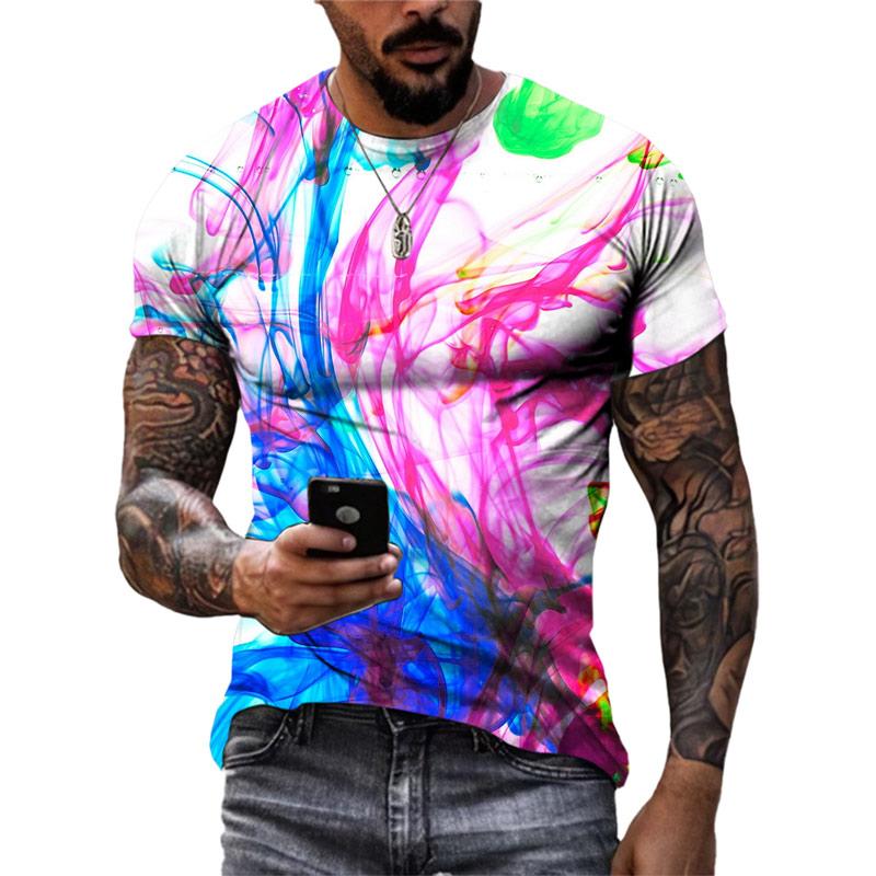 ETST WENDY 05 Zomer Nieuwe Mode Kleur Graffiti Mannen T-shirt 3D Trend Persoonlijkheid Hip Hop Harajuku Afdrukken Ronde Hals Korte Mouw Tees tops 3XL