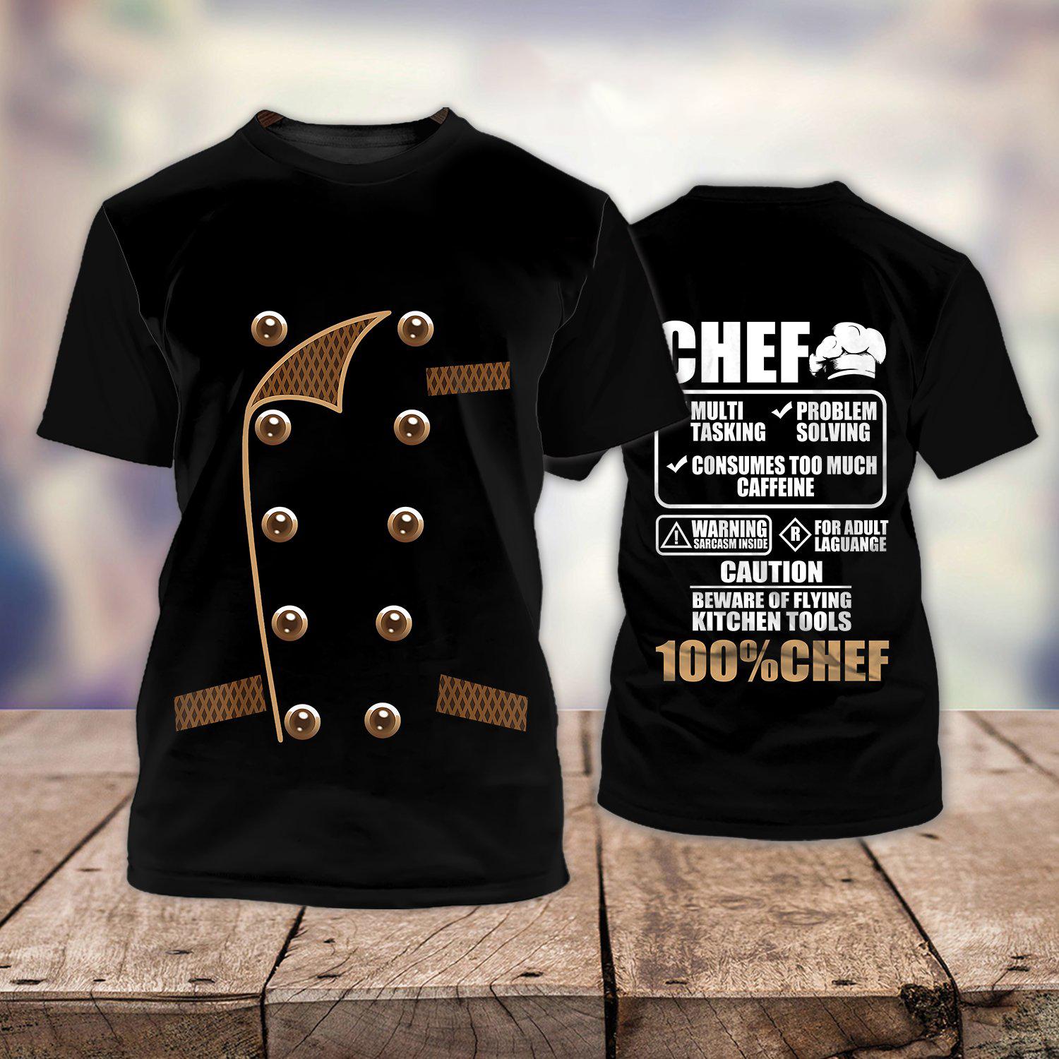 Xin nan zhuang Heren T-shirt Chef Breed Oversized Tops Punk 3D Print T-shirt Mannelijk Casual Mode Zomer Ronde Hals Korte Mouw Dagelijks XXXXXL