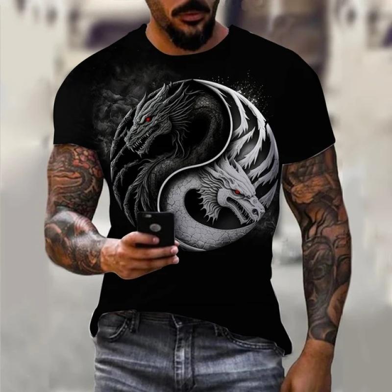 ETST 07 Heren T-shirt T-shirt Halloween-shirt T-shirt Grafische schedel Ronde hals Kleding Kleding 3D-print Outdoor Casual korte mouw Print Vintage mode M