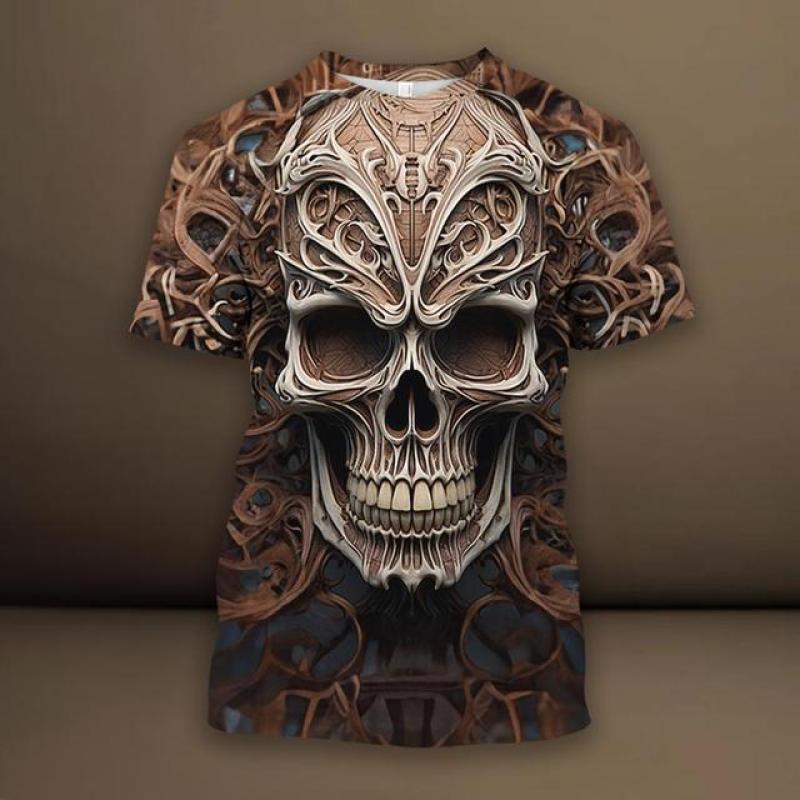 ETST 03 Mode 3D Spider bedrukt T-shirt voor mannen Grappig schedelpatroon Oversized T-shirts Zomer Casual O-hals Korte mouw Trui Tops 6XL
