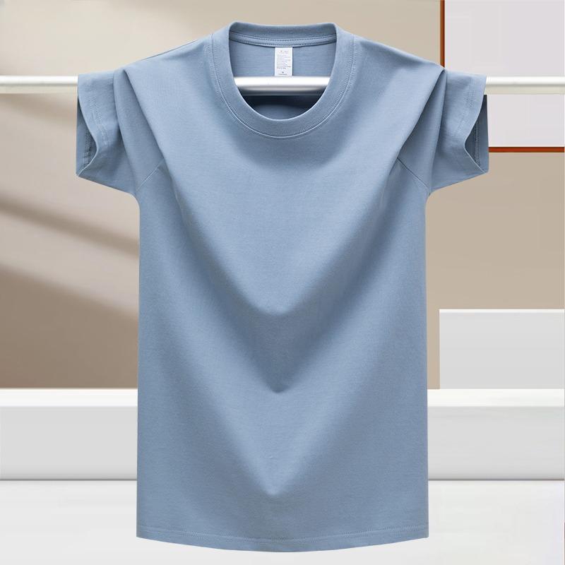 LOVE YOURSELF PLEASE Zomer-T-shirt van 100% katoen voor heren – losse pasvorm, ademend effen gekleurd T-shirt voor buitensporten en fitnessoefeningen 2XL