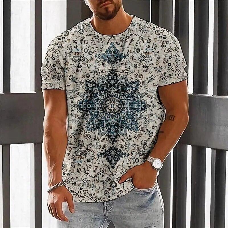 Xr 01 Nieuwe Heren T-shirt 3d Print Vintage Etniciteit Tops Tee Hip Hop Korte Mouw Trui Oversized T-shirt Mannelijke Harajuku Kleding L