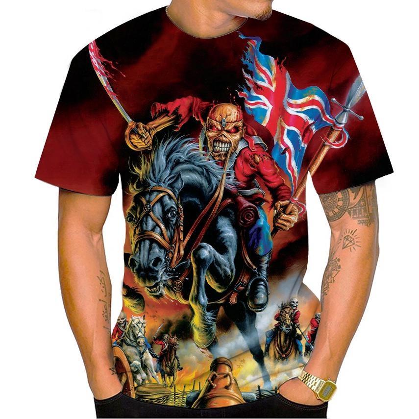 ETST WENDY 005 Hot sale nieuwe levende doden 3D-print t-shirt rockmuziek ronde hals korte mouw heavy metal mode casual unisex tops XL