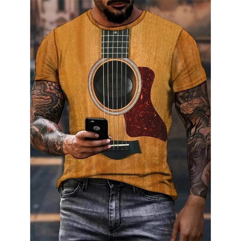 ETST WENDY 05 Instrumenten Gitaar 3D Geprint T-shirt Mannen Vrouwen Mode Korte Mouw T-shirt Kinderen Hip Hop Tops Tees Oversized Mode Zomer Top 6XL
