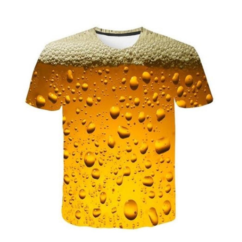 Plus Size FUGUIS Zomer Cool Fashion 3D Bier Print T-shirt Heren Persoonlijkheid Grafische Tee Casual Korte Mouw Shirts Tops Plus Size 100-6XL XXL