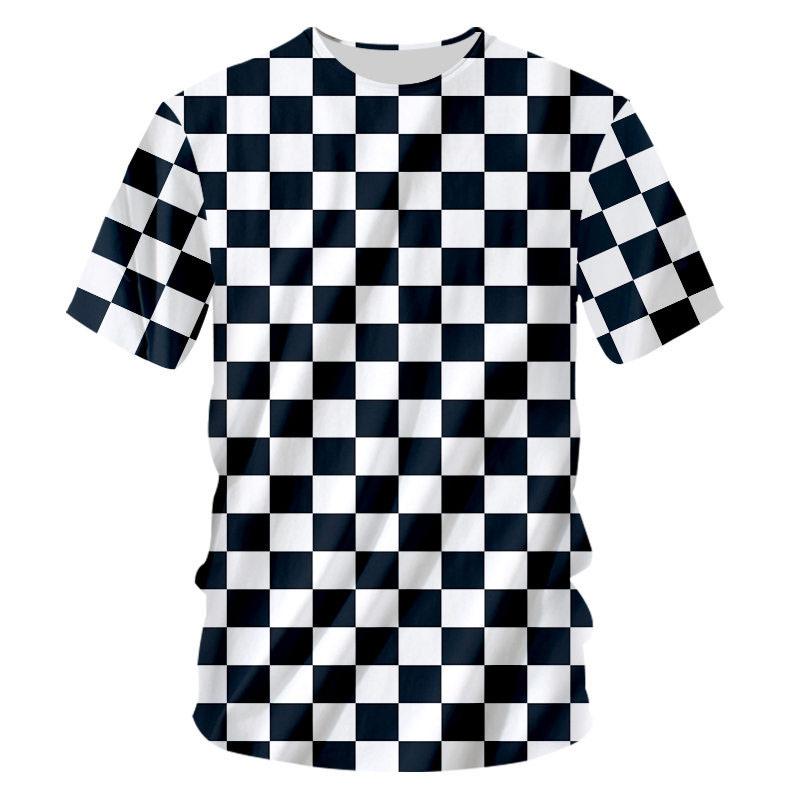 Huiteng 3D Personality Plaid Men t-shirt Fashion Casual Cool Style Print T-shirts Trend Hip Hop Simplicity t-shirts with short sleeves XL