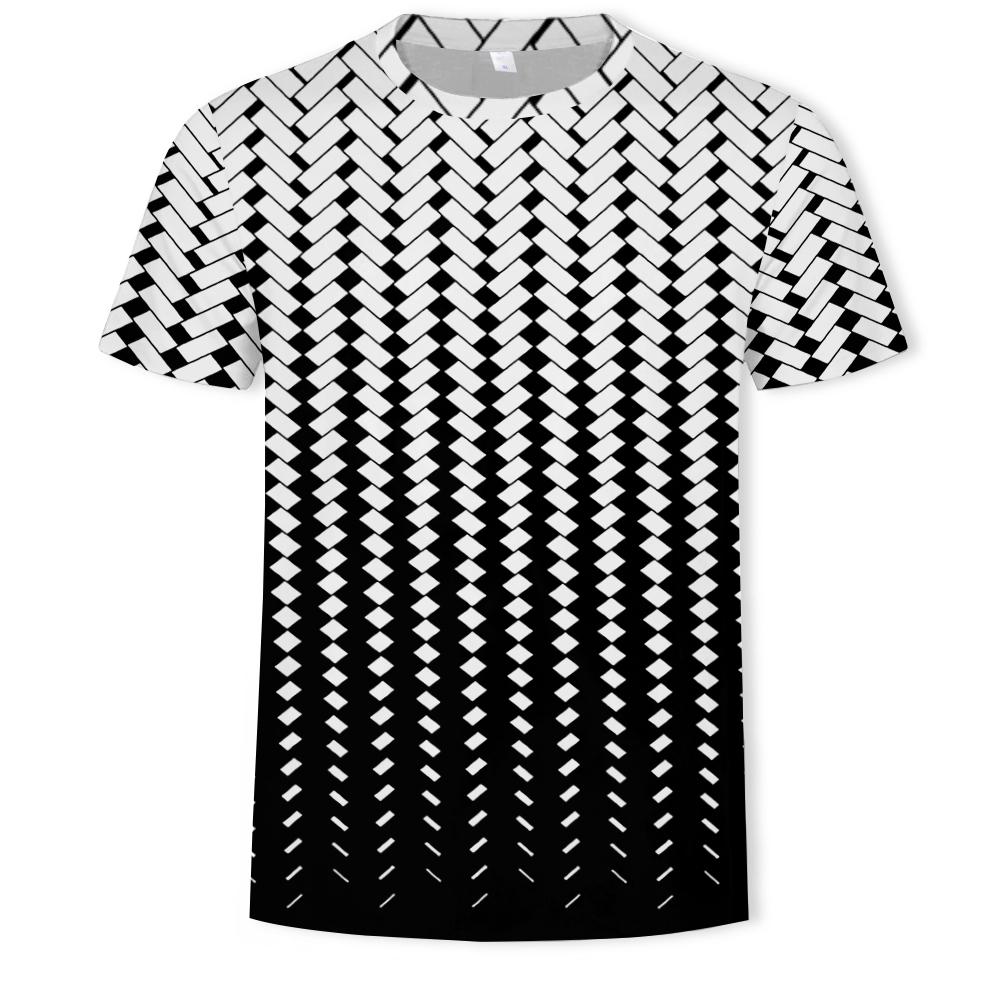 Huiteng 3D Personality Plaid Men t-shirt Fashion Casual Cool Style Print T-shirts Trend Hip Hop Simplicity t-shirts with short sleeves 2XL