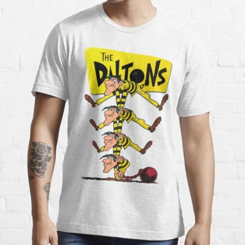 The best product for you Lucky Luke Cartoon Daltons Tshirt Retro T Shirt Grunge Men Clothing Harajuku Anime Shirt Ropa Hombre Roupas Masculinas Camisetas XL