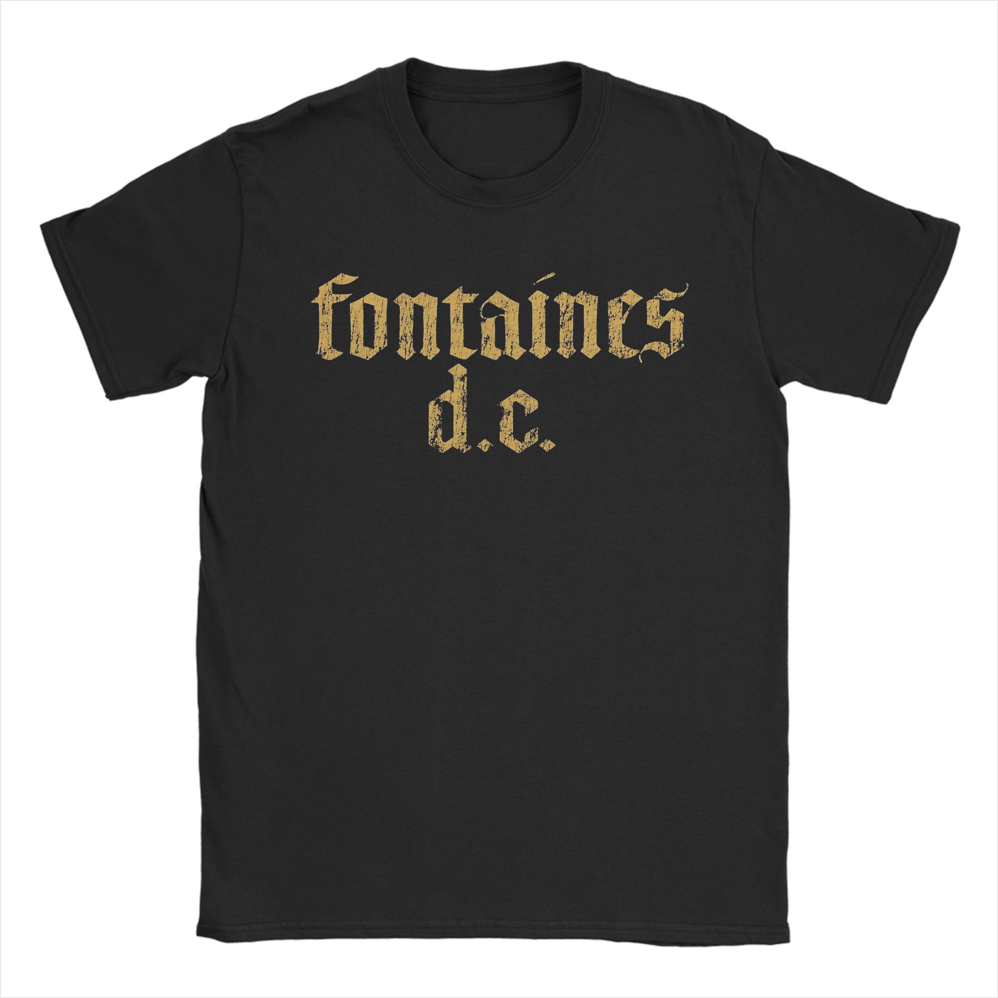 The best product for you Fontaines D.C. T Shirts for Men Cotton Novelty T-Shirt Crewneck  Tee Shirt Short Sleeve Clothing Gift Idea L zwart