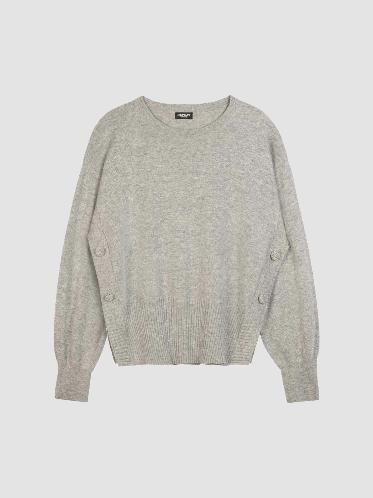 REPEAT cashmere Cashmere trui met zijknopen