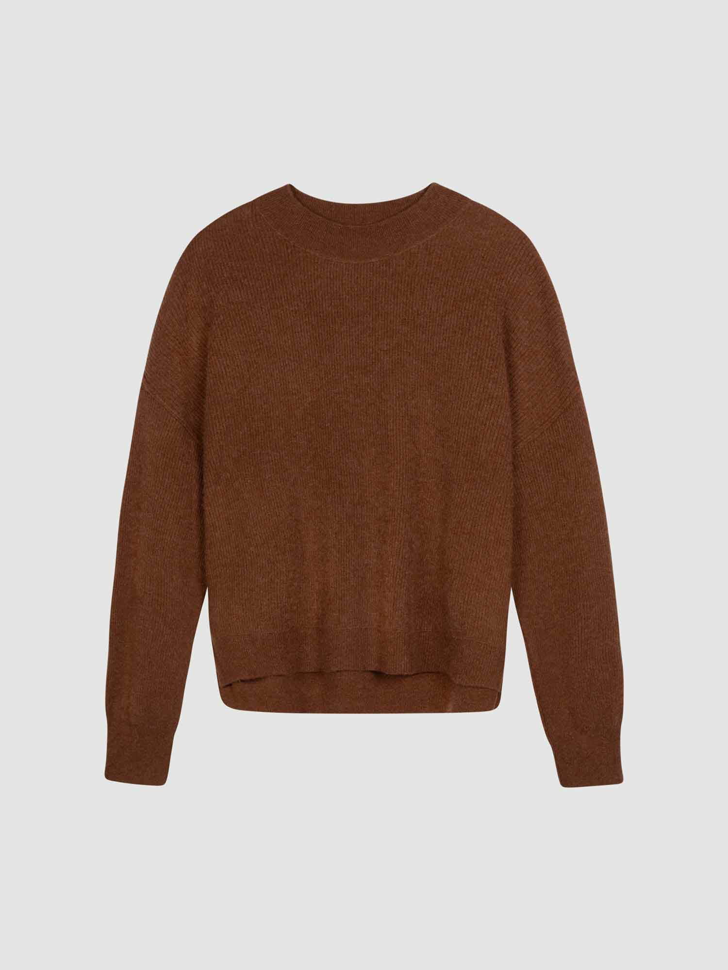 REPEAT cashmere Korte ribgebreide cashmere trui