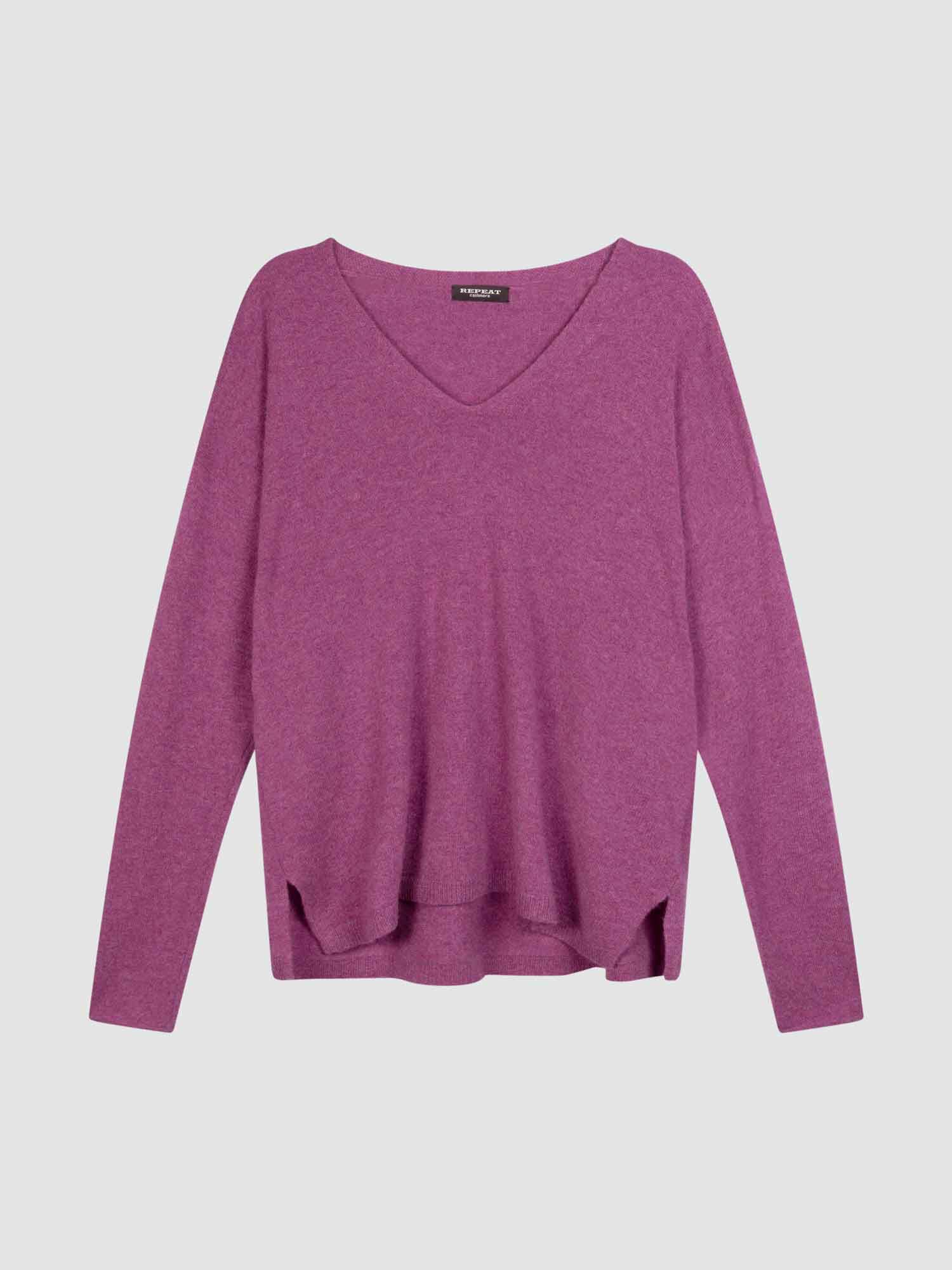 REPEAT cashmere Lichte cashmere sweater met V-hals