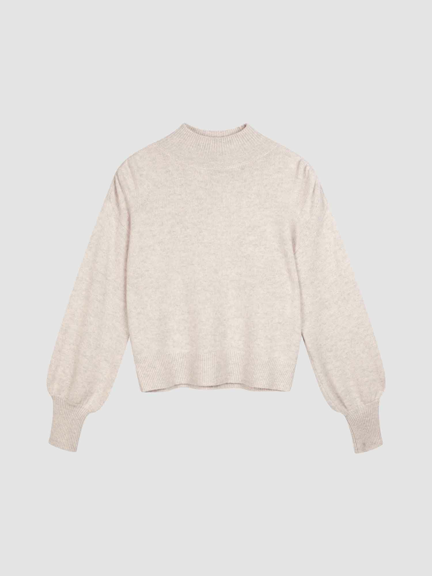 REPEAT cashmere Korte cashmere trui met pofmouwen