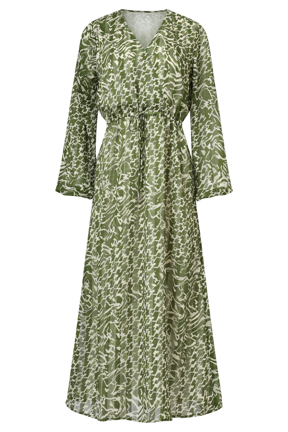 Smashed Lemon Abstracte jurk in army en sand |