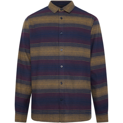 KnowledgeCotton Apparel Heren Loose Fit Striped Overhemd