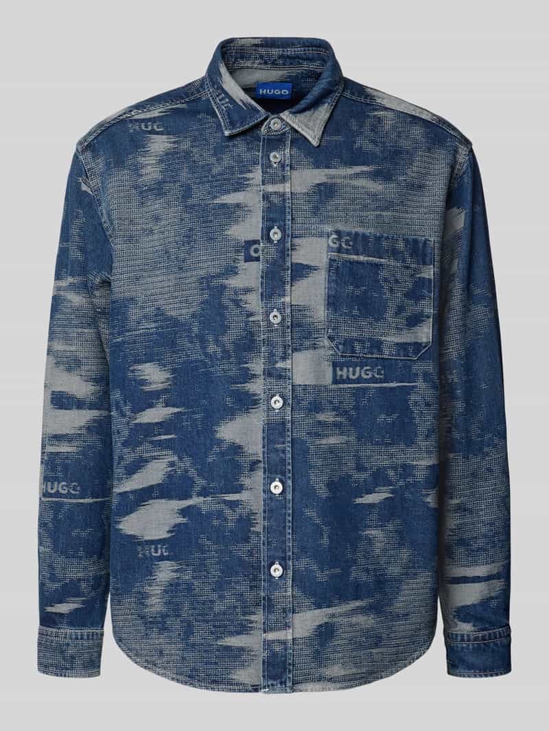 OTTO HUGO Blue Overhemd met lange mouwen