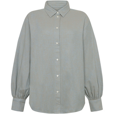 KnowledgeCotton Apparel Dames Fisbone Flanel Balloon Arms Blouse