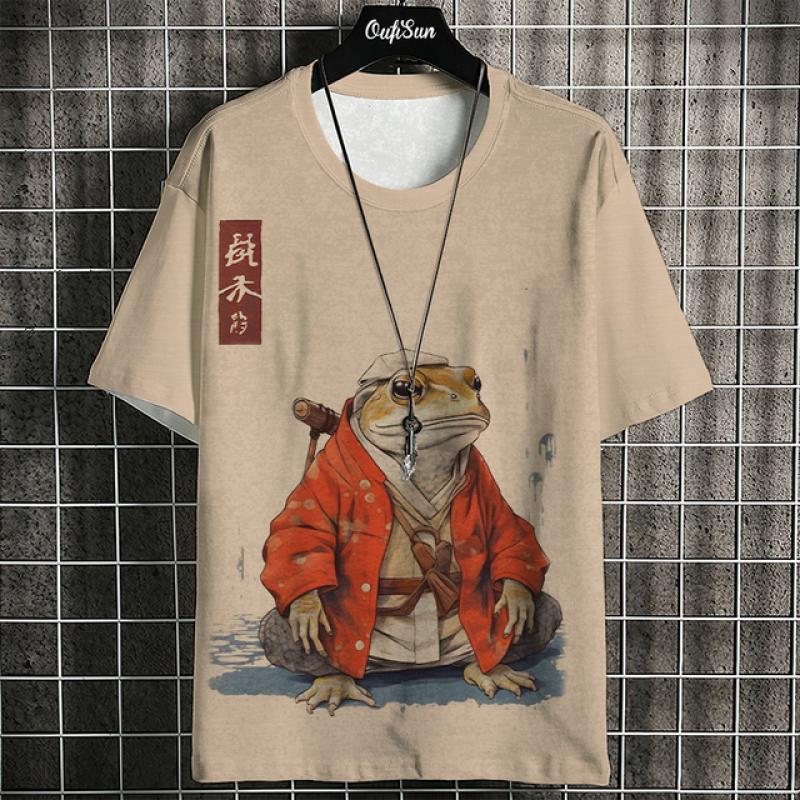 ETST 03 Zomer Korte Mouw Harajuku Print Aniam T-shirt Voor Mannen O-hals Oversized Trui Mode Streetwear Mode Herenkleding 2XL
