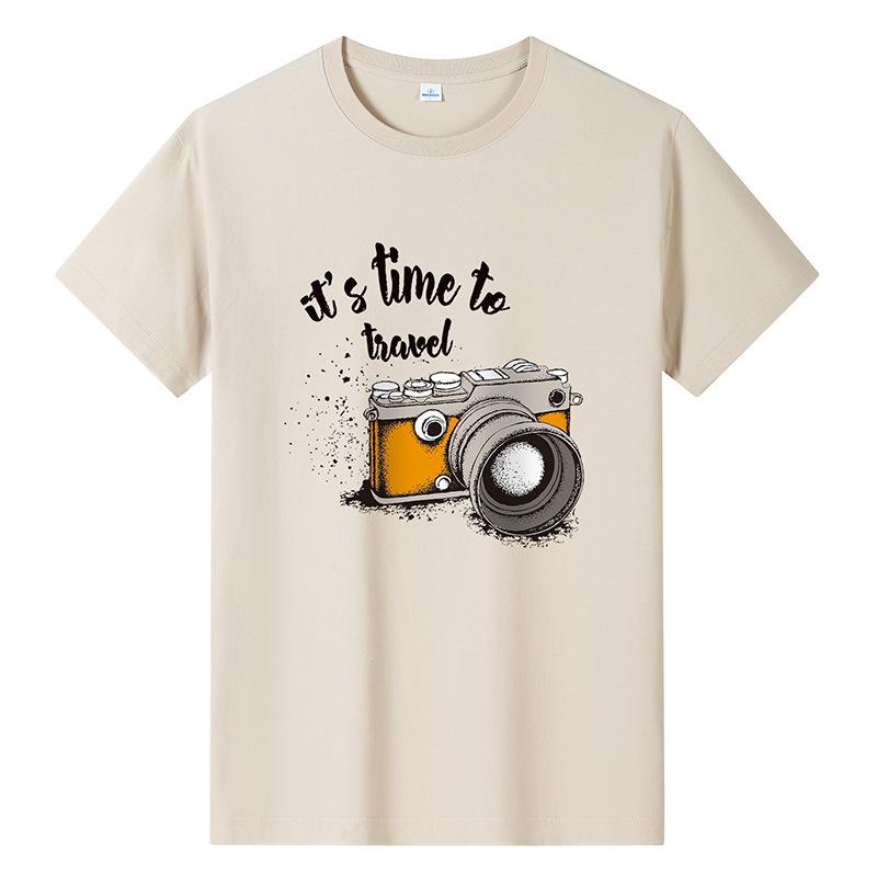 Bistrota Grote maat puur katoenen heren casual T-shirt korte mouwen ronde hals jongens T-shirt M