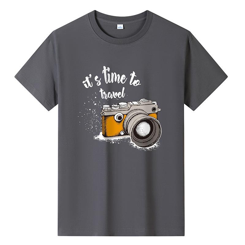 Bistrota Grote maat puur katoenen heren casual T-shirt korte mouwen ronde hals jongens T-shirt 6XL