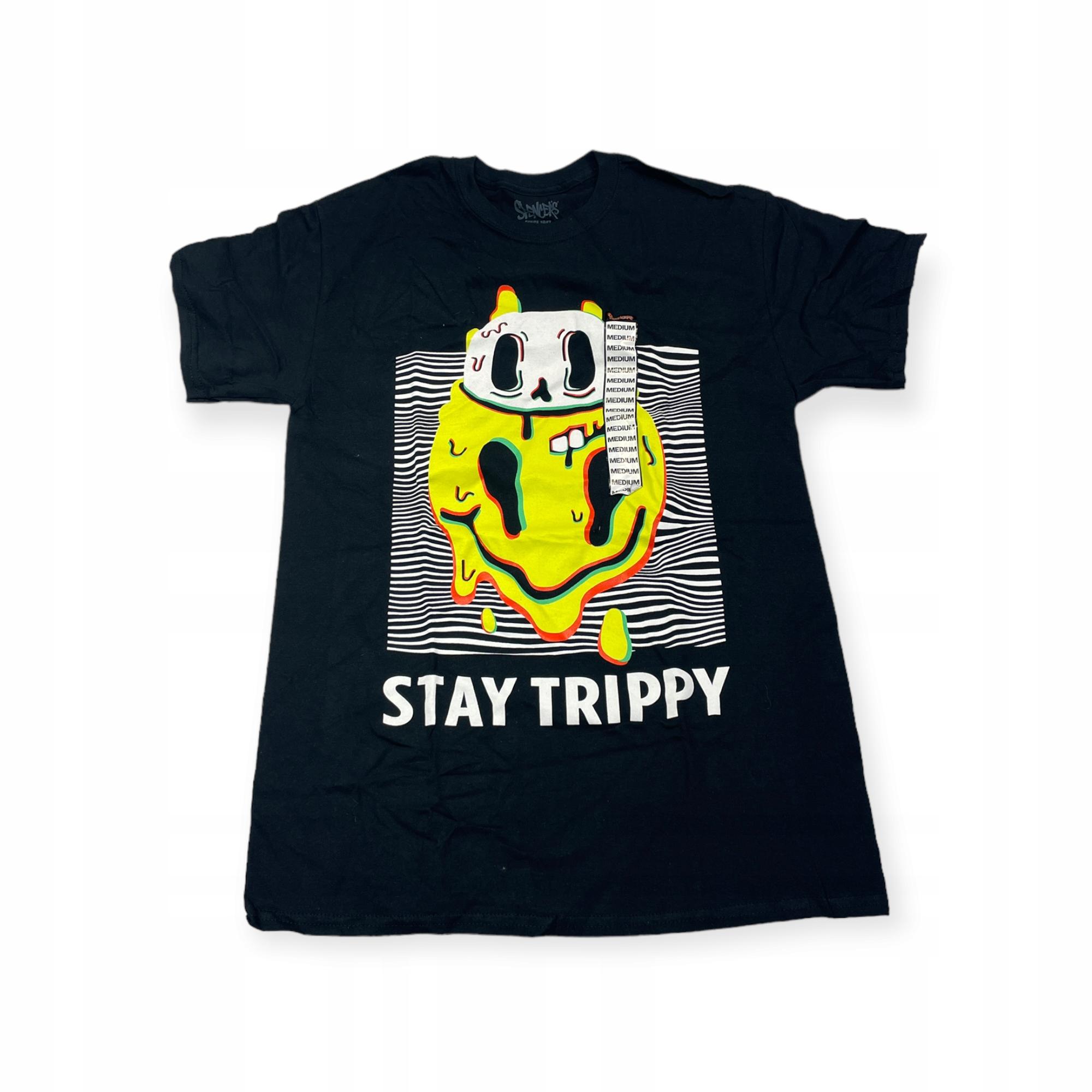 Outletup-clothes Koszulka T-shirt męski okrągły dekolt SPENCER'S NADRUK M
