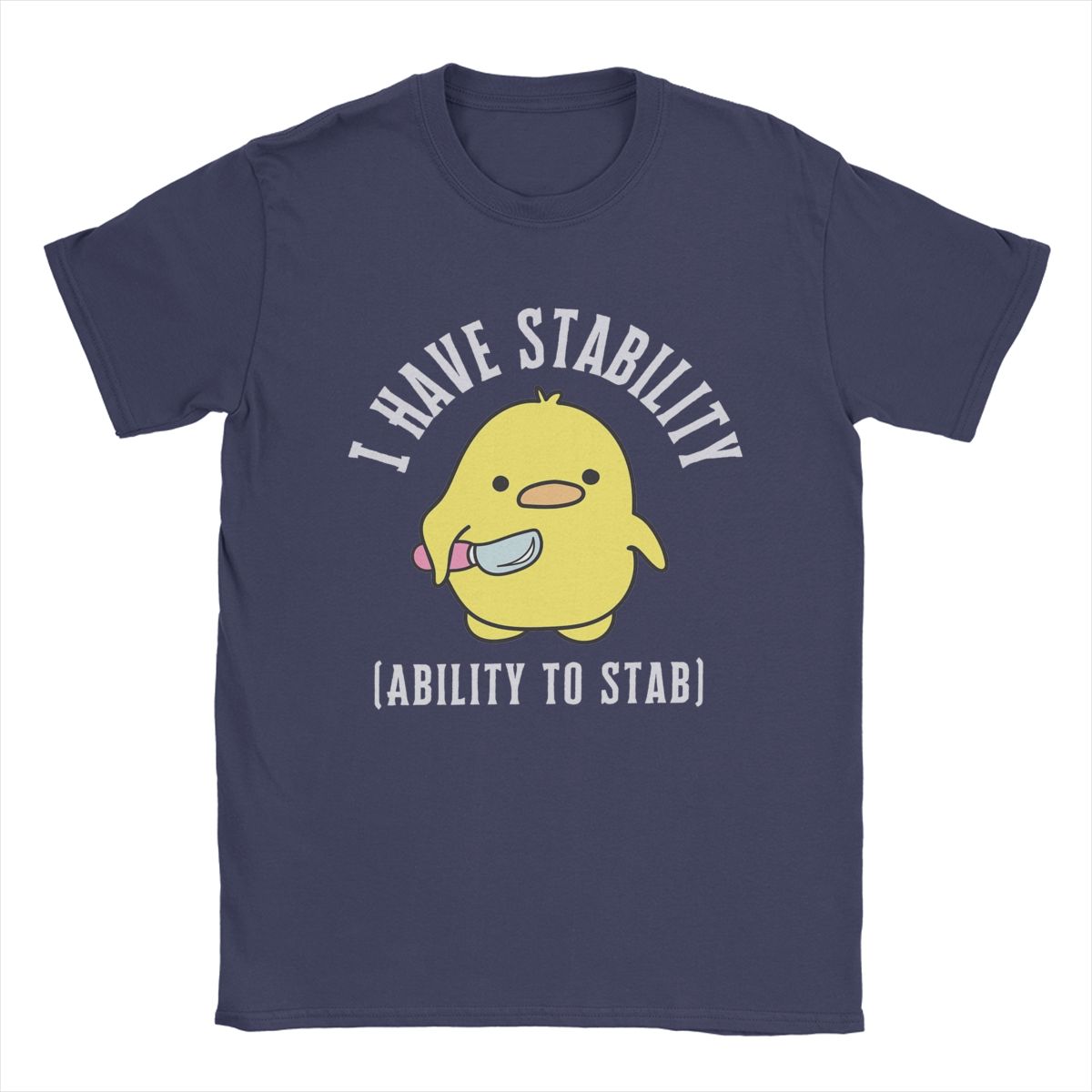 Comfortable season I Have Stability Ability To Stab Witty Quote T-Shirt for Men Vintage Pure Cotton Tee Shirt Short Sleeve T Shirt Summer Tops XL