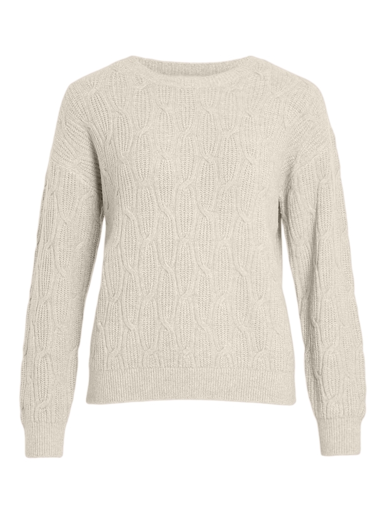 Vila Gebreide trui SSIA O-NECK L/S CABEL KNIT TOP -NOOS
