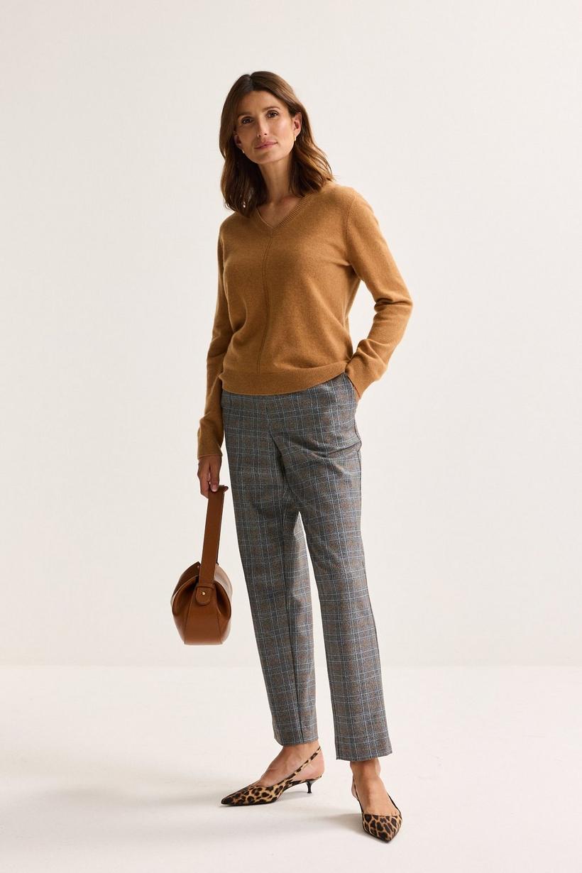 Mayerline Geruite Broek Met Elastische Tailleband