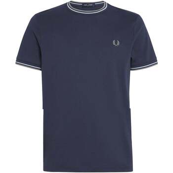Fred Perry T-shirt Korte Mouw  Twin Tipped T-Shirt Dark Airforce/Lilac/Bayleaf