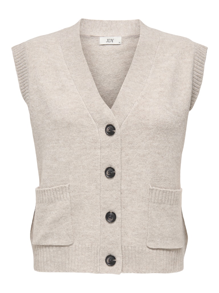 Jacqueline de Yong Jdysuper life sl v-neck vest knt zand