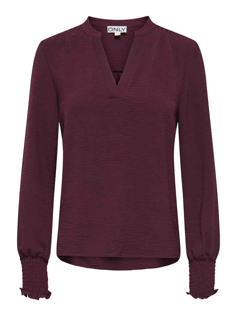 Only Onlmette v-neck ls smock top noos wvn bordeaux