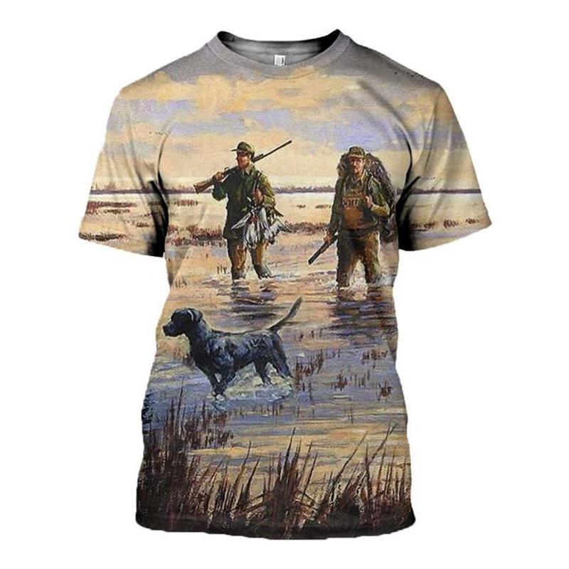 ETST WENDY 05 Nieuwe Mode Mannen hoodies 3D Print t-shirt Nieuwe Mode Dier Jacht Eend Art t-shirt tees shorts mouw kleding Unisex 2XL
