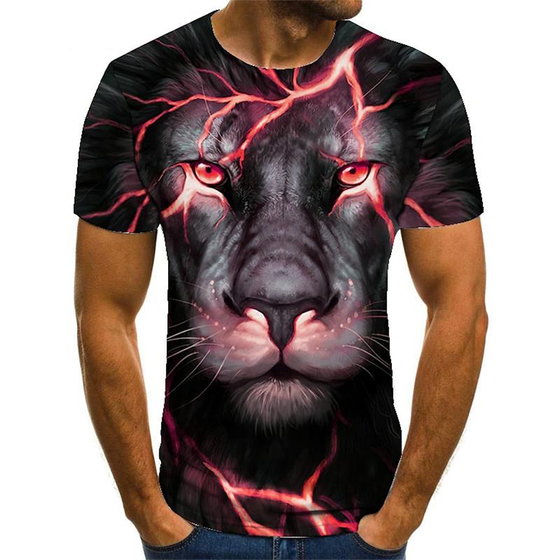 Happy Show Nieuw Zomer Heren Mode T-shirt Persoonlijkheid Kleurrijke Leeuwen Bedrukt Heren T-shirt Top 3XL