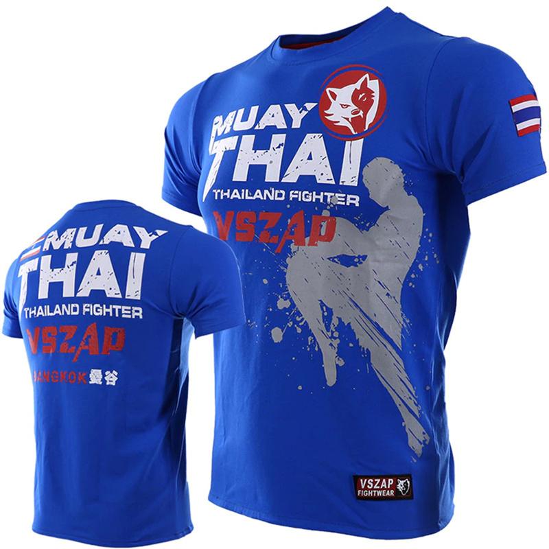 ETST 03 Muay Thai T-shirt voor heren Sport Running T-shirt Heren Gym Fitness Mma Training Shirts Dry Fit Sportkleding Boksen Sneldrogend - T-shirts L