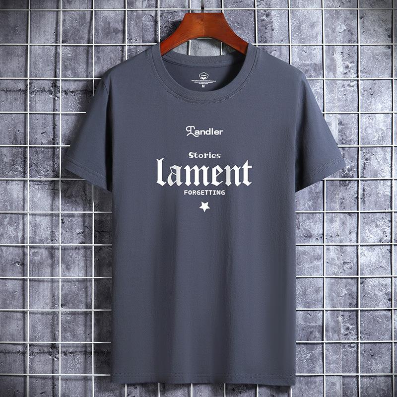 Bistrota Lament bedrukt herenmode-T-shirt van puur katoen met korte mouwen 5XL
