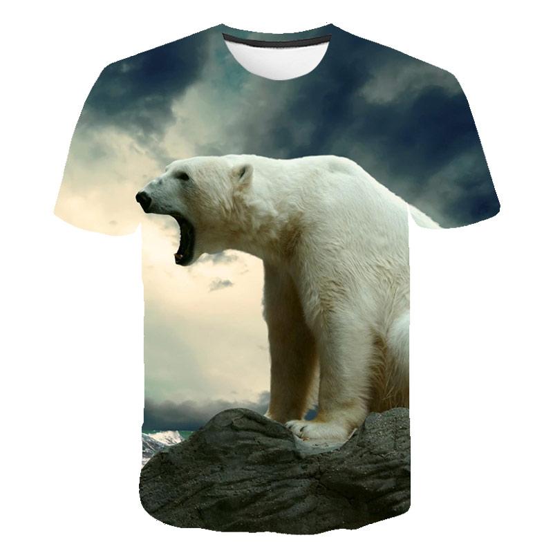 ETST 07 Ijsbeer 3D Grafisch Heren T-shirt met korte mouwen Zomer Mode Schattig Dier Casual Persoonlijkheid O Kraag Top XXL