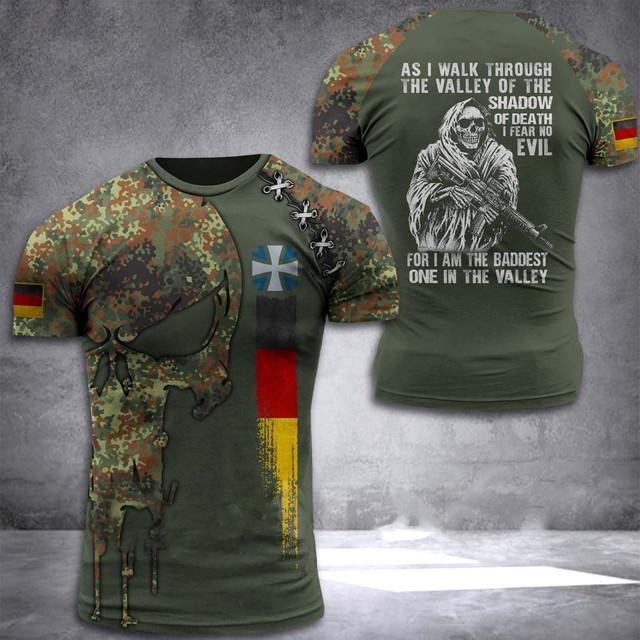 ETST WENDY 005 Duitse T-shirt Mannen Schedel Vlag 3d Print Tops Mode Veteraan Korte Mouw O-hals Tee Casual Grafische Oversized Losse T-shirts 6XL