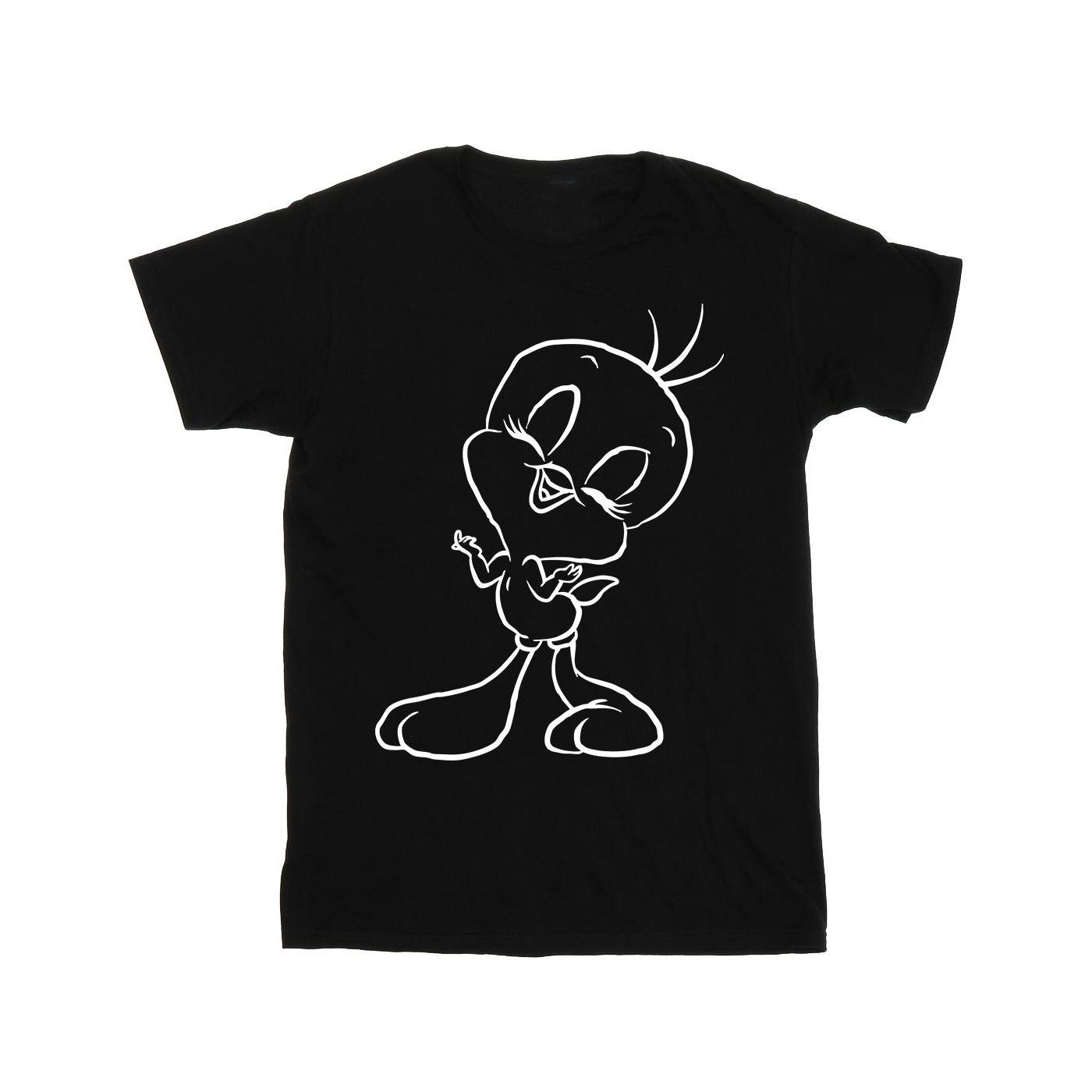 Looney Tunes Heren Tweety Pie Outline T-shirt 5XL zwart