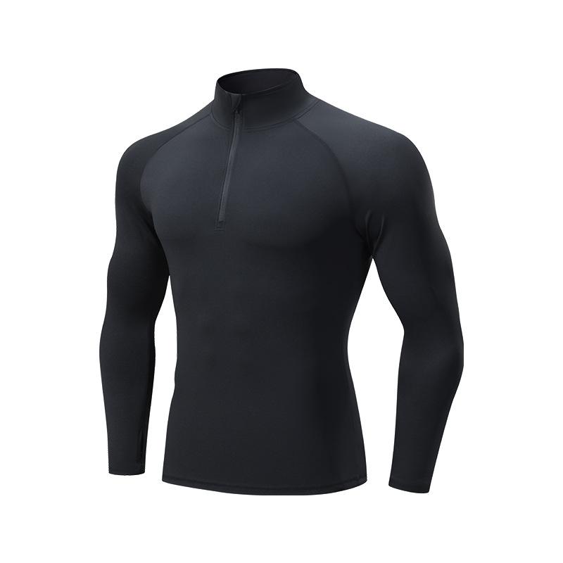 Tringa Zonoverhemden met lange mouwen, UPF 50+ T-stukken, 1/4 ritssluiting, vissen, hardlopen, Rash Guard, T-shirts, buitenshirt, wandeltopjes voor heren XL zwart