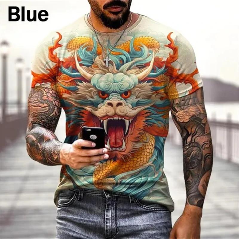 Xr 01 Cool Chinese Draak 3D Bedrukte T-shirts Herenmode Hiphop Straat Casual Grappig Tops Tees Trend Persoonlijkheid Mannelijke Vrouwen kleding XL