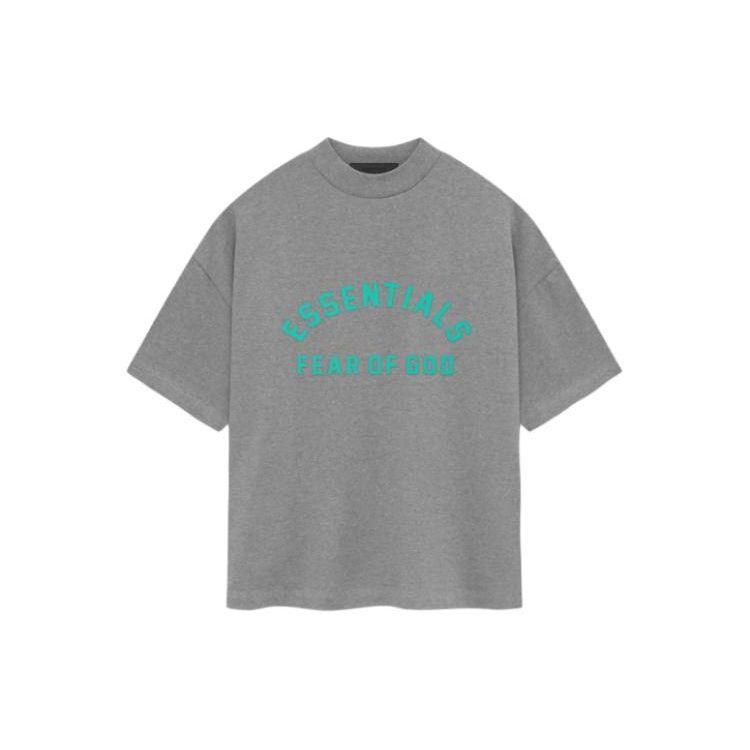 Fear of God Essentials Heavy Jersey T-shirt met korte mouwen Dark Heather Oatmeal Heren Tops Grijs 125SP242003F L