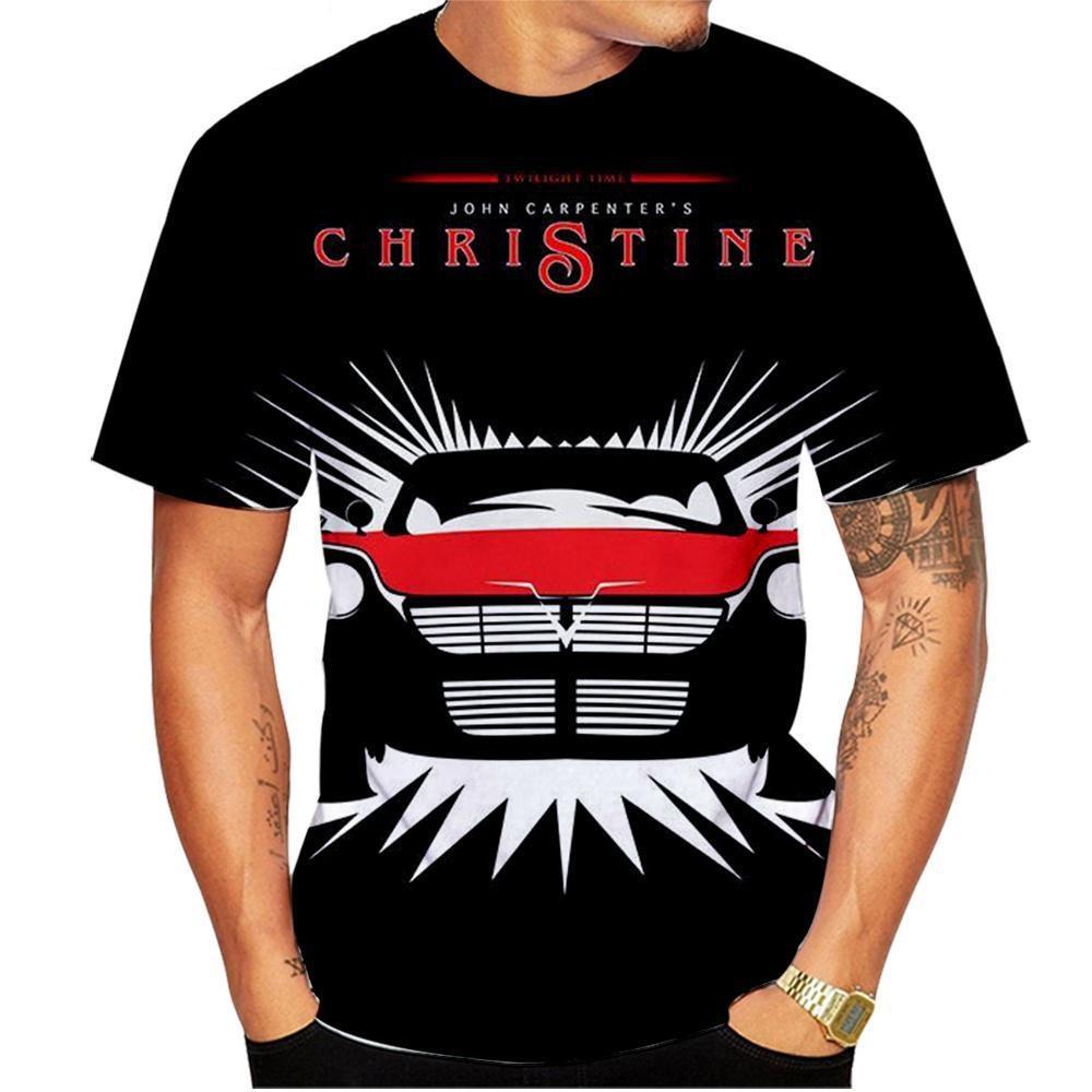 Xin nan zhuang Christine Stephen King Heren Casual T-shirt Stephen King Horror Killer Car Zwart 3D geprint Kort Mouw Horror Top L