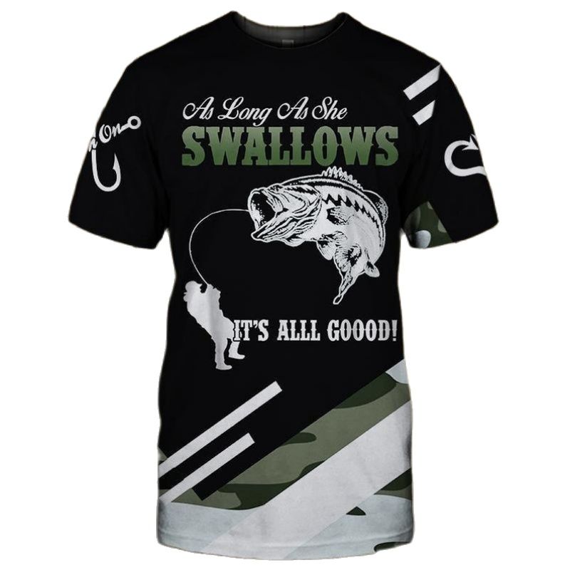 Laoxu Heren T-shirt 3D Meerval Gedrukt Outdoor Gaan Vissen Trainingspakken Fashion Casual O-hals Korte Mouw Tops Zomer Oversized T-shirt XL